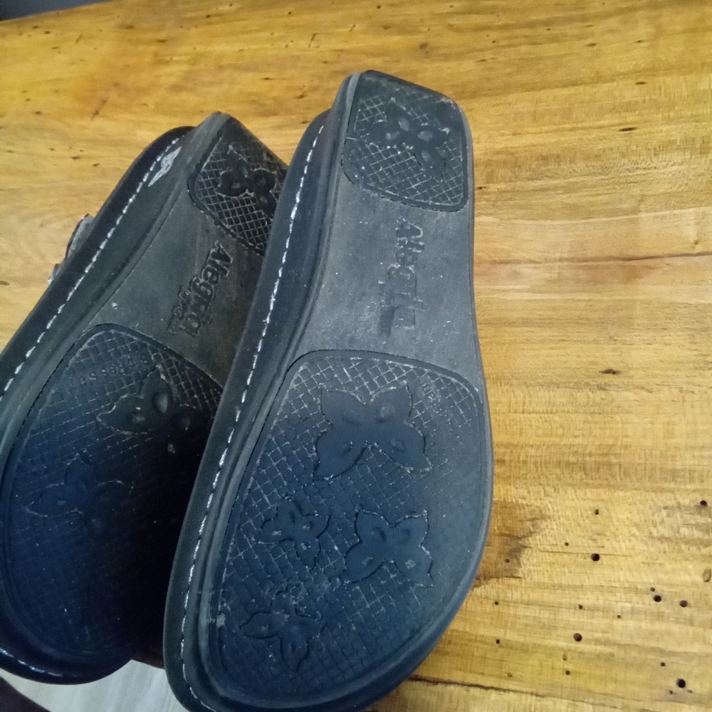 Alegria Metallic Black Woven Mary Jane Mules - Picture 9 of 11